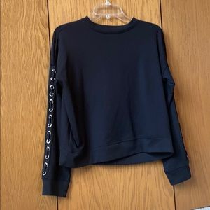Black Sweatshirt with Metal Accents